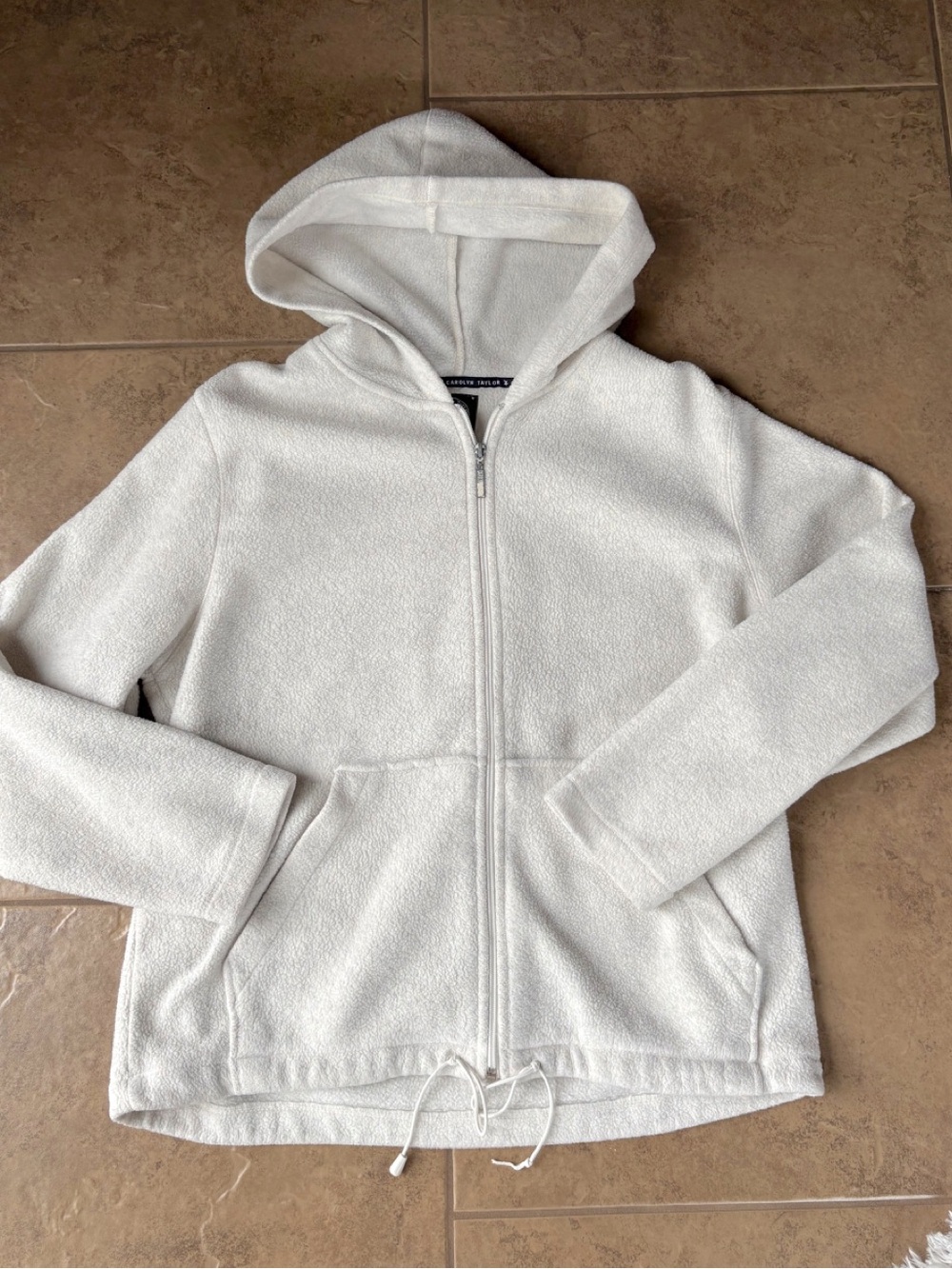 Cream Fleece Zip Up Jacket • Size L